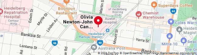 Map of Olivia Newton-John Cancer Wellness